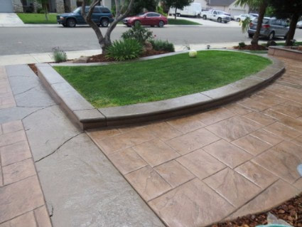 picture of stamped concrete driveway in Roseville, California