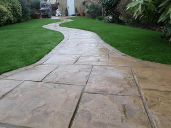 this is a picture of flagstone walkway in roseville, ca