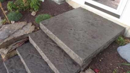These are stamped concrete stairs in Folsom, California